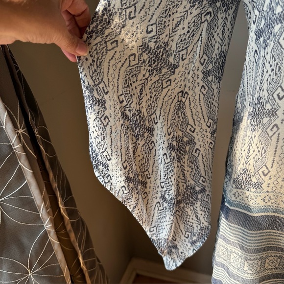 Calypso St. Barth 100% Silk Lightweight Navy Blue Cover-up Tassel Closure Size S - Picture 6 of 11